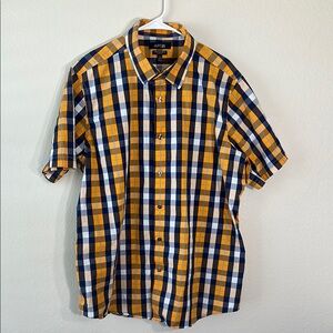 Apt. 9 Yellow and Blue Casual Button Down Shirt